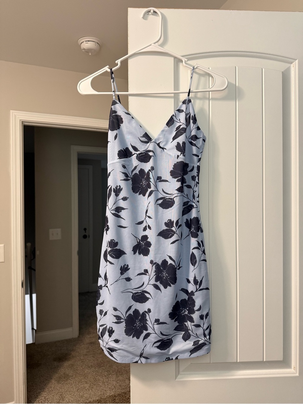 White Fox Boutique Light Blue Floral Slip Dress